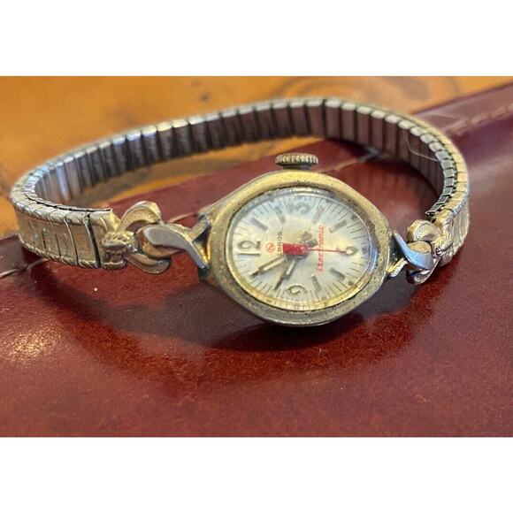 VTG Women's Electronic Helbros Watch, Swiss Elgin SA 95EL, Gold Tone - Picture 1 of 4